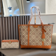 Brown Daily Letters Patchwork Bags