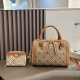 Brown Daily Letters Zipper Bags