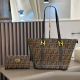 Brown Daily Letters Zipper Bags