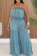 Blue Sexy Solid Color Patchwork Spaghetti Strap Loose Jumpsuits