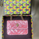 Pink Daily Solid Color Contrast Bags