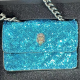 Blue Daily Solid Color Sequins Bags