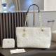 White Daily Letters Patchwork Bags