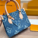 Blue Daily Letters Patchwork Bags