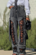 Black Casual Solid Color Ripped Mid Waist Loose Denim Jeans