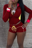 Camel Casual Letters Embroidered Zipper Zipper Collar Long Sleeve Two Pieces