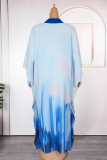 Yellow Casual Print Patchwork Turndown Collar Long Sleeve Two Pieces