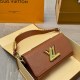 Brown Daily Letters Patchwork Bags
