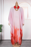 Yellow Casual Print Patchwork Turndown Collar Long Sleeve Two Pieces