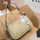 Khaki Daily Letters Zipper Bags