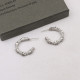 Silver Daily Rhinestone Decor Earrings