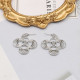 Silver Daily Letters Hollow Out Earrings