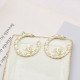 White Daily Letters Hollow Out Earrings