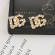 Gold Daily Letters Glass Rhinestones Earrings