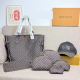 Brown Daily Letters Zipper Bags