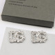 Silver Daily Letters Glass Rhinestones Earrings