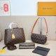 Brown Daily Letters Patchwork Bags