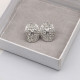 Silver Daily Letters Rhinestone Decor Earrings
