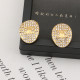 Gold Daily Letters Rhinestone Decor Earrings