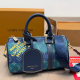 Blue Daily Letters Patchwork Bags