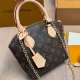 Brown Daily Letters Patchwork Bags