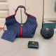 Blue Daily Letters Patchwork Bags