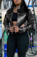 Black Casual Solid Color Zipper Zipper Collar Outerwear