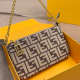 Khaki Daily Letters Chains Bags