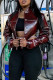 Burgundy Casual Solid Color Zipper Zipper Collar Outerwear