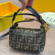 Black Brown Daily Letters Zipper Bags