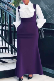 Black Casual Solid Color Pocket Strap Plus Size Dresses