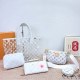 White Daily Letters Patchwork Bags