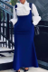 Blue Casual Solid Color Pocket Strap Plus Size Dresses