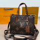 Brown Daily Letters Patchwork Bags