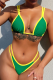 Green Sexy Contrast Swimwears