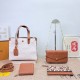 Brown Daily Letters Patchwork Bags