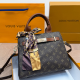 Dark Brown Daily Letters Patchwork Bags