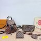 Brown Daily Letters Patchwork Bags
