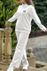 White Casual Letters Zipper Zipper Collar Long Sleeve Two Pieces