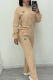 Khaki Casual Letters Zipper Zipper Collar Long Sleeve Two Pieces