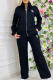Black Casual Letters Zipper Zipper Collar Long Sleeve Two Pieces