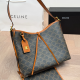 Brown Daily Letters Patchwork Bags