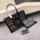 Black Brown Daily Letters Patchwork Bags