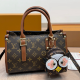 Brown Daily Letters Patchwork Bags