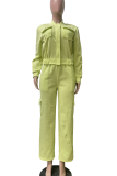Pink Casual Solid Color Zipper Zipper Collar Long Sleeve Two Pieces