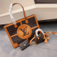 Yellow Brown Daily Letters Patchwork Bags