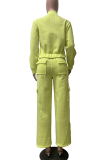 Pink Casual Solid Color Zipper Zipper Collar Long Sleeve Two Pieces