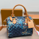 Blue Daily Print Zipper Bags
