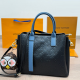 Dark Blue Daily Letters Patchwork Bags