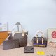 Brown Daily Letters Patchwork Bags